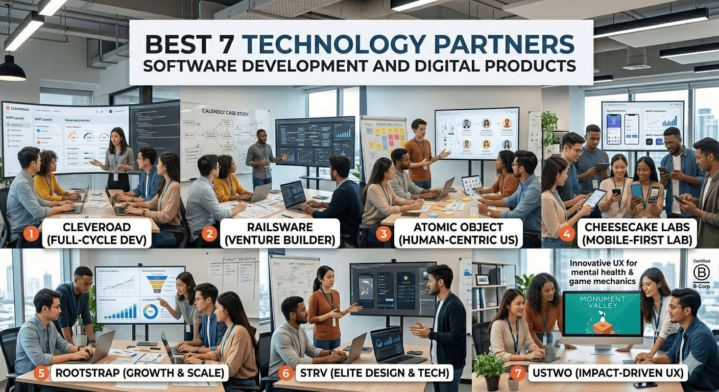Best 7 Technology Partners for Startup Software Development and Digital Products